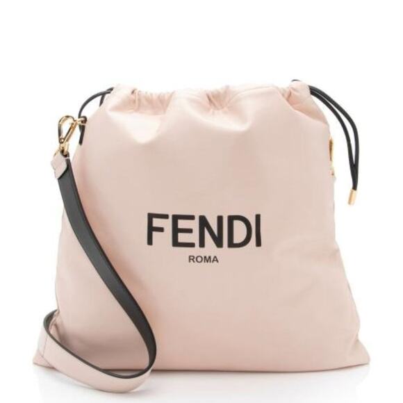 FENDI Nappa Leather Drawstring Medium Shoulder Bag pink - Picture 1 of 15